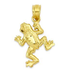 Solid 14k Gold Frog Pendant - Nature Inspired Jewelry Gifts for Women